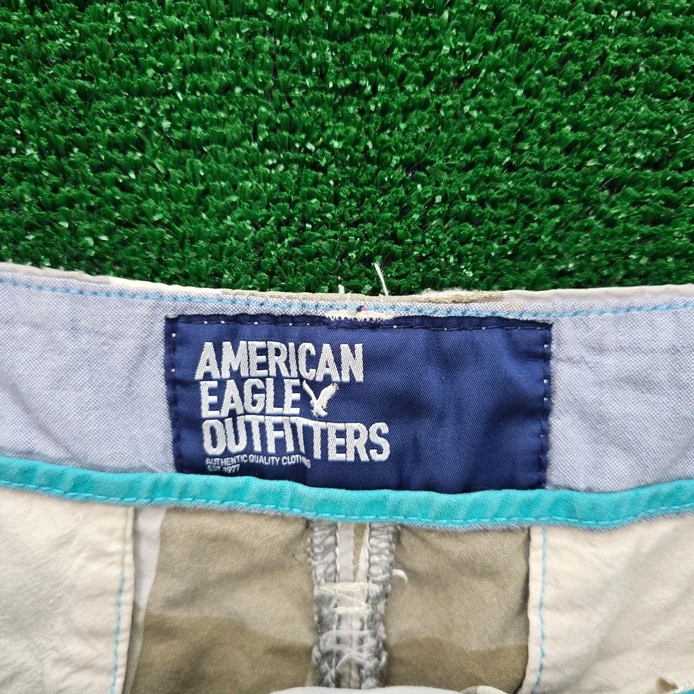 American Eagle Outfitters Classic Plaid Flat Front Shorts Mens 36 Summer Casual